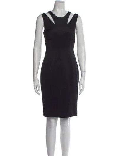 Pre-owned Milly Asymmetrical Knee-length Dress In Black