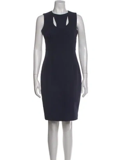 Pre-owned Milly Asymmetrical Knee-length Dress In Blue