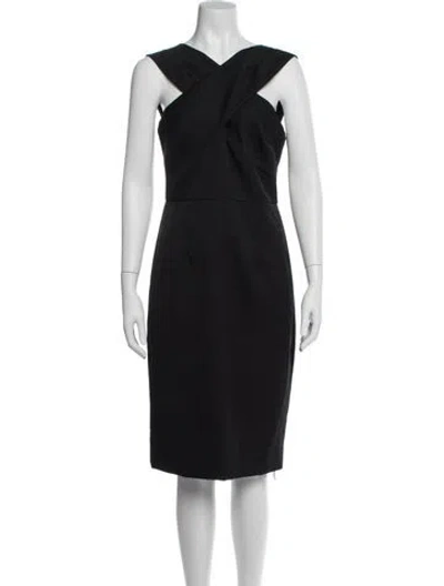 Pre-owned Milly Asymmetrical Knee-length Dress W/ Tags In Blue