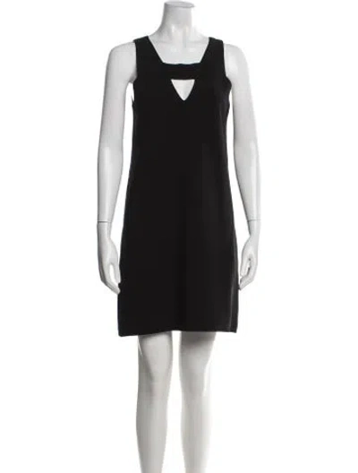 Pre-owned Milly Asymmetrical Mini Dress In Black