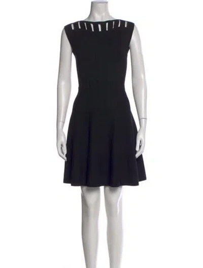 Pre-owned Milly Asymmetrical Mini Dress In Black