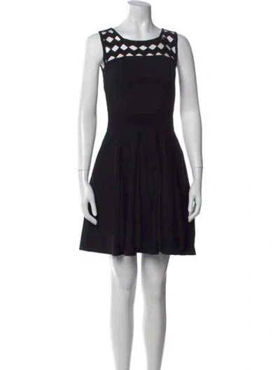 Pre-owned Milly Asymmetrical Mini Dress In Black