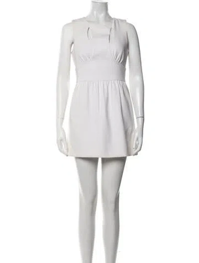 Pre-owned Milly Asymmetrical Mini Dress In Neutrals