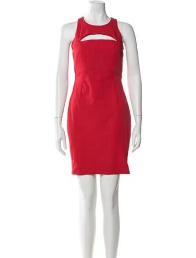 Pre-owned Milly Asymmetrical Mini Dress In Red