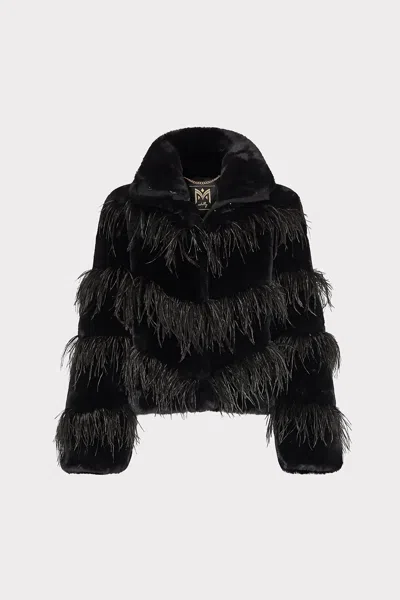 Milly Avah Faux Fur Jacket In Black