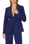 Milly Avery Stretch Linen Blazer In Navy