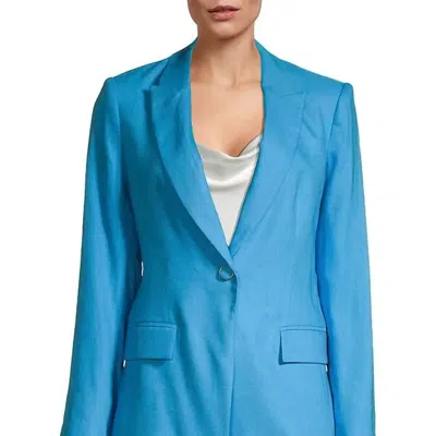 Milly Avery Linen Blazer In Sky Blue