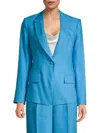 MILLY AVERY LINEN BLAZER IN SKY BLUE