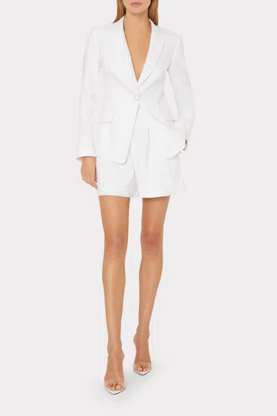 Milly Avery Linen Blazer In White