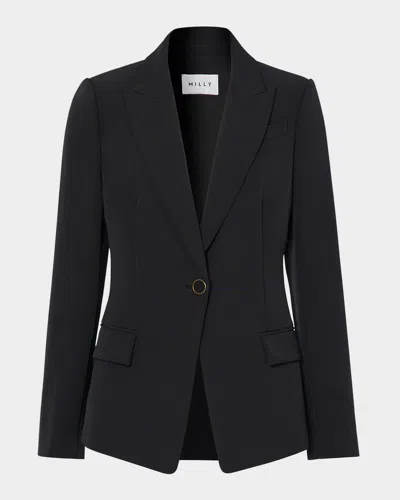 MILLY AVERY SINGLE-BUTTON CADY BLAZER