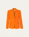 Milly Avery Single-button Cady Blazer In Black
