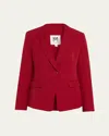 Milly Avery Single-button Cady Blazer In Burgundy