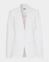 Milly Avery Single-button Cady Blazer In Ecru