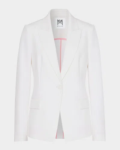 MILLY AVERY SINGLE-BUTTON CADY BLAZER