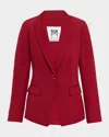 Milly Avery Single-button Cady Blazer In Red