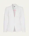 Milly Avery Single-button Cady Blazer In White