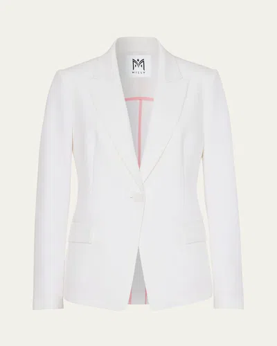 MILLY AVERY SINGLE-BUTTON CADY BLAZER