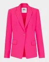Milly Avery Single-button Cady Blazer In Pink