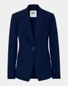 Milly Avery Single-button Cady Blazer In Blue