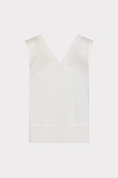 Milly Avianna Satin Sleeveless Top In White