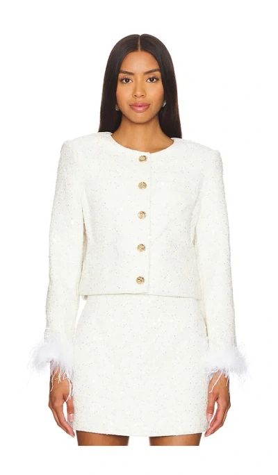 Milly Aya Cuff Jacket In White