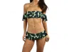 Milly Banana Leaf Sirolo Ruffle Bikini Bottom In Emerald Multi In Multi