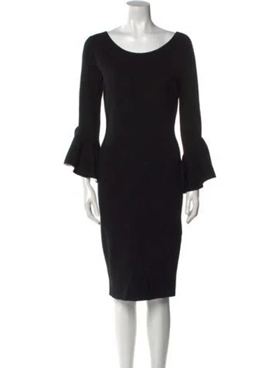Pre-owned Milly Bateau Neckline Knee-length Dress In Black