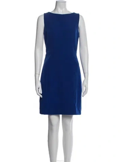 Pre-owned Milly Bateau Neckline Knee-length Dress In Blue
