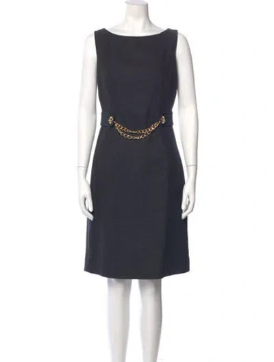 Pre-owned Milly Bateau Neckline Knee-length Dress In Gray