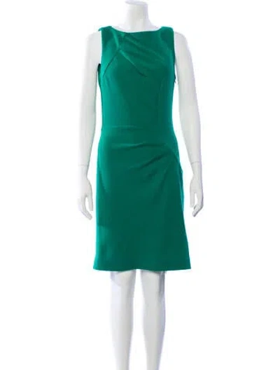 Pre-owned Milly Bateau Neckline Knee-length Dress In Green