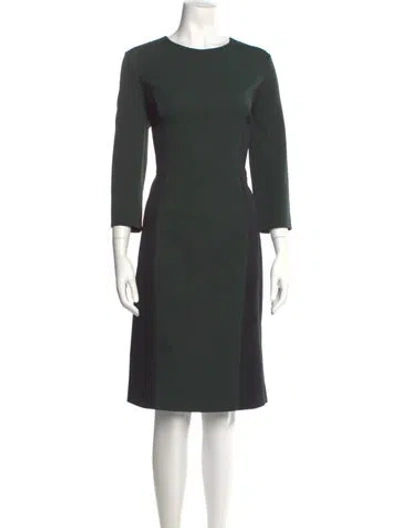 Pre-owned Milly Bateau Neckline Knee-length Dress In Green