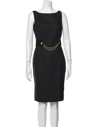 Pre-owned Milly Bateau Neckline Knee-length Dress In Grey