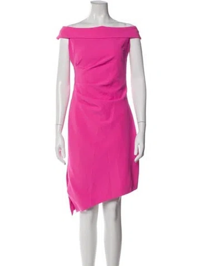 Pre-owned Milly Bateau Neckline Knee-length Dress In Pink