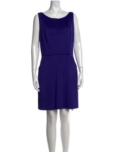 Pre-owned Milly Bateau Neckline Knee-length Dress In Purple