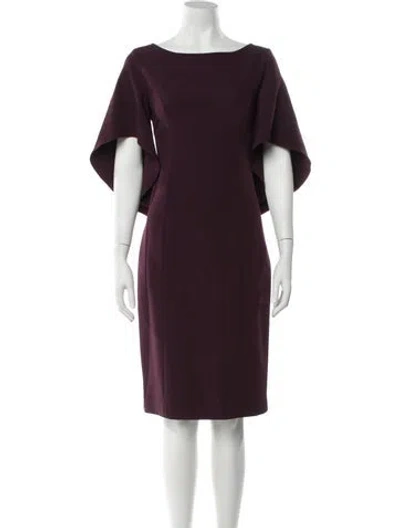 Pre-owned Milly Bateau Neckline Knee-length Dress In Purple