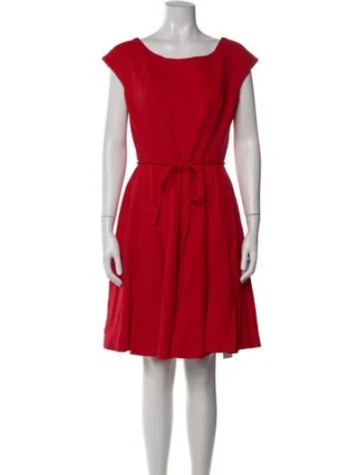 Pre-owned Milly Bateau Neckline Knee-length Dress In Red
