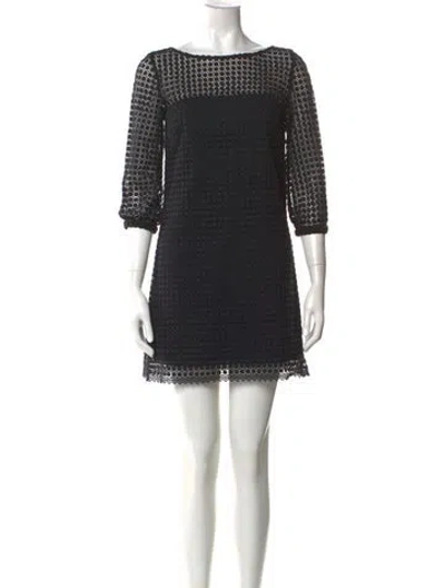 Pre-owned Milly Bateau Neckline Mini Dress In Black