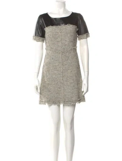 Pre-owned Milly Bateau Neckline Mini Dress In Black