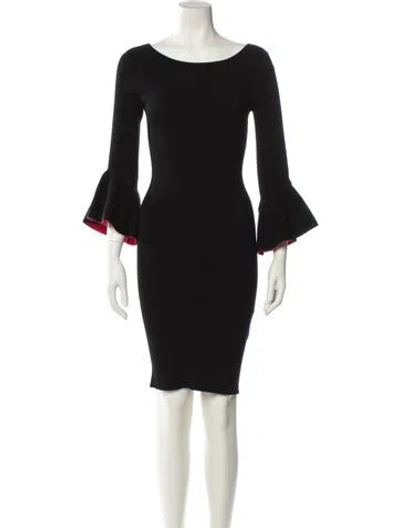 Pre-owned Milly Bateau Neckline Mini Dress In Black