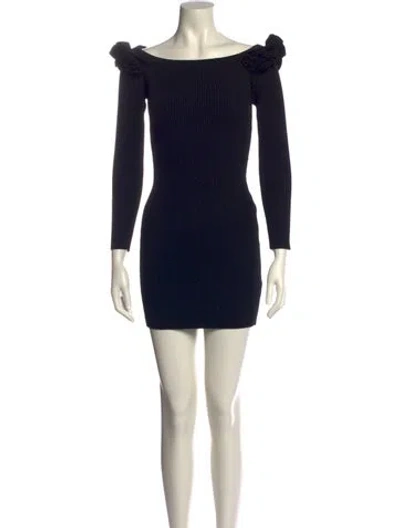 Pre-owned Milly Bateau Neckline Mini Dress In Black