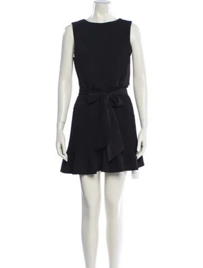 Pre-owned Milly Bateau Neckline Mini Dress In Black