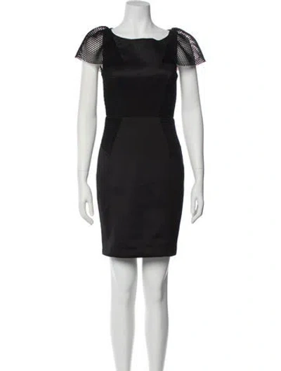 Pre-owned Milly Bateau Neckline Mini Dress In Black