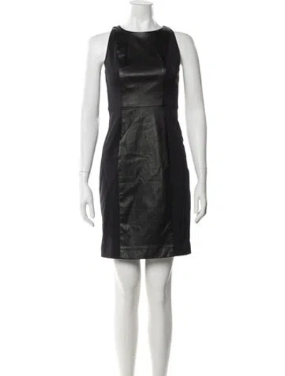 Pre-owned Milly Bateau Neckline Mini Dress In Black
