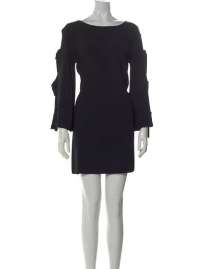 Pre-owned Milly Bateau Neckline Mini Dress In Black
