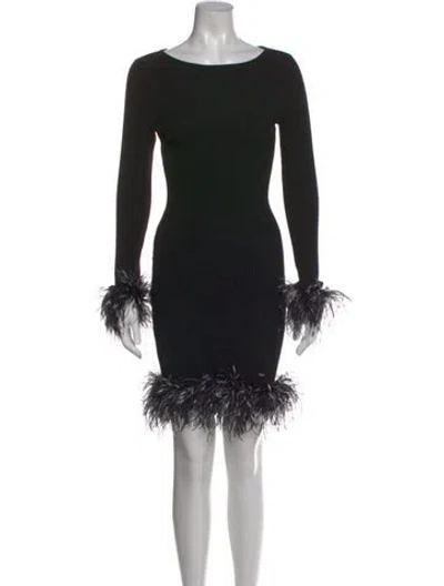 Pre-owned Milly Bateau Neckline Mini Dress In Black