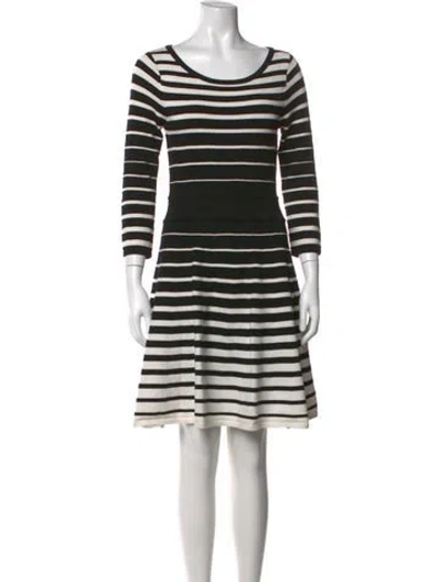 Pre-owned Milly Bateau Neckline Mini Dress In Black