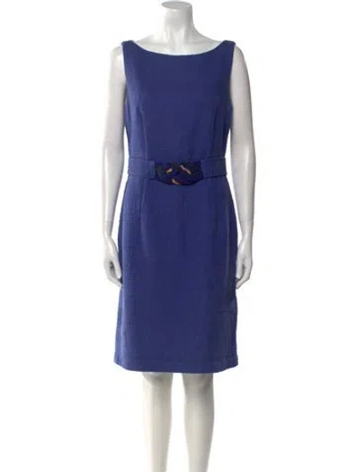 Pre-owned Milly Bateau Neckline Mini Dress In Blue
