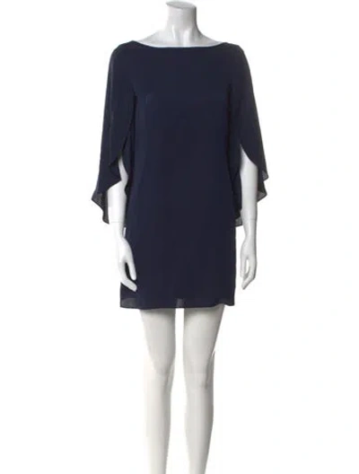 Pre-owned Milly Bateau Neckline Mini Dress In Blue