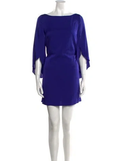 Pre-owned Milly Bateau Neckline Mini Dress In Blue