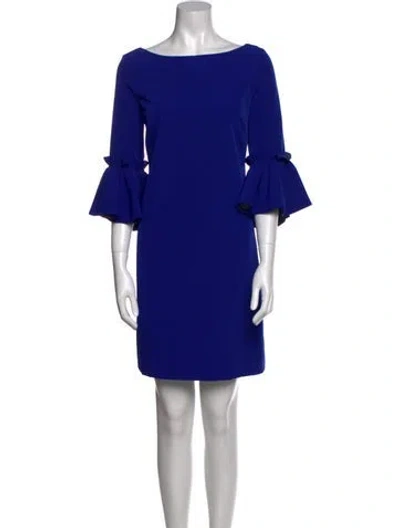Pre-owned Milly Bateau Neckline Mini Dress In Blue